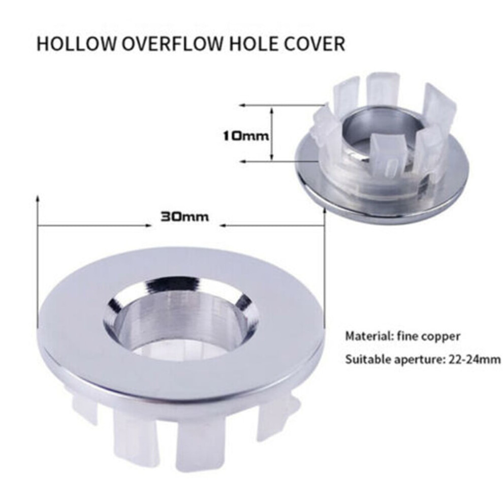 Basin Sink Overflow Cover Brass Insert 1 Pc 9314556846960