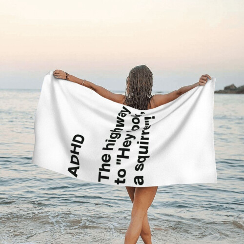 Toalha de praia para TDAH em microfibra macia, 76 x 152 cm (30 x 60 polegadas). 2