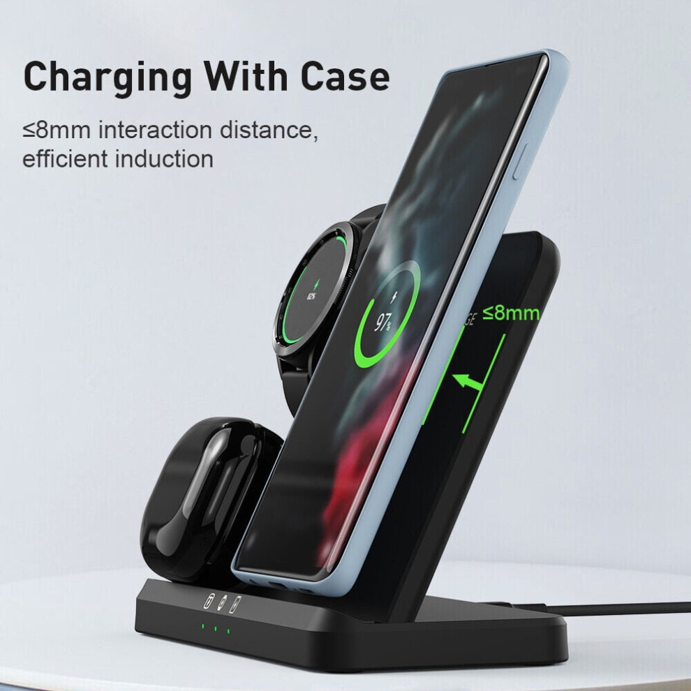 Wireless Charging Stand For Phones, Samsung Watch, Earbuds 9314556166334