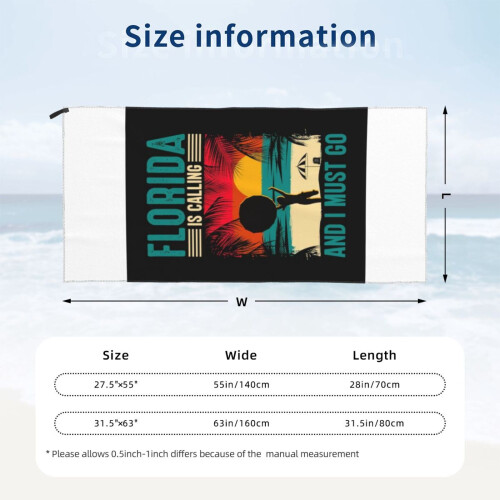 Prosop de plajă Florida, microfibră moale, 76x152 cm 1