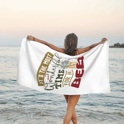 Toalha de praia de Natal com estampa de cerveja, em microfibra macia, 76 x 152 cm (30 x 60 polegadas). 2