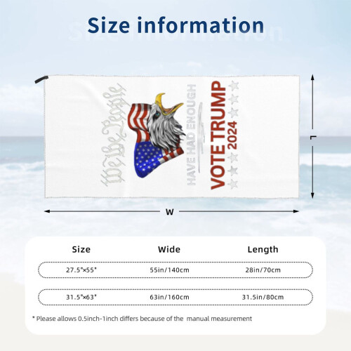 Toalha de praia republicana Trump2024 em microfibra, 76 x 152 cm (30 x 60 polegadas). 1