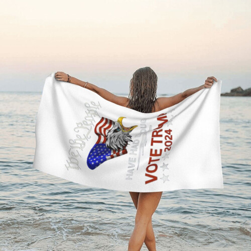 Toalha de praia republicana Trump2024 em microfibra, 76 x 152 cm (30 x 60 polegadas). 2