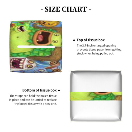 Funda rectangular de cuero para caja de pañuelos de Singing Monsters 2