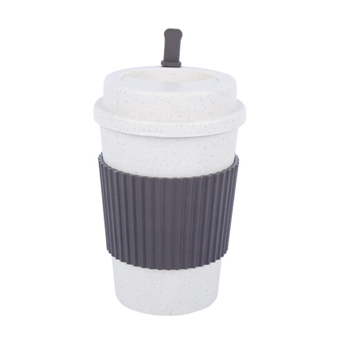 Reusable 14oz Insulated Coffee Cup with Tropical Lid 1