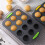 Moule à mini-muffins en silicone, 12 alvéoles rondes 4