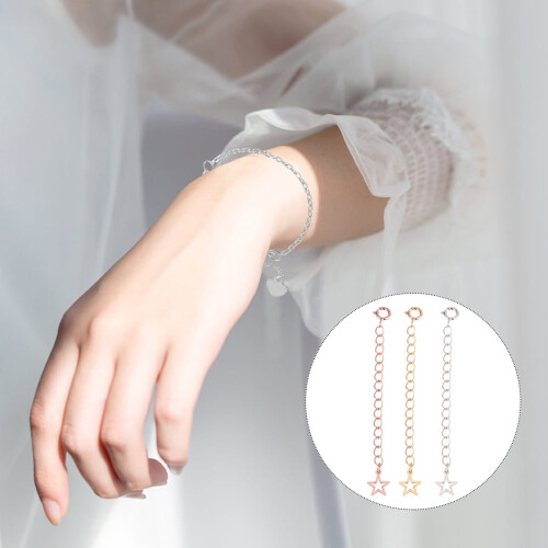 Ensemble collier et bracelet d'extension cœur style étoile 2
