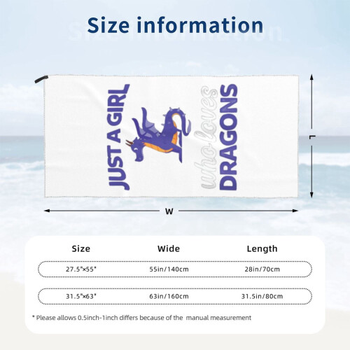 Toalha de Praia Dragon Lover em Microfibra 30x60 polegadas 1