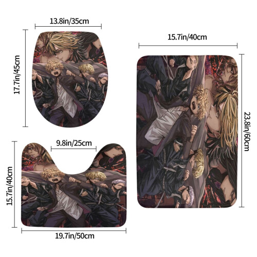 Tokyo Revengers Badezimmerteppich-Set, 3-teilig 2