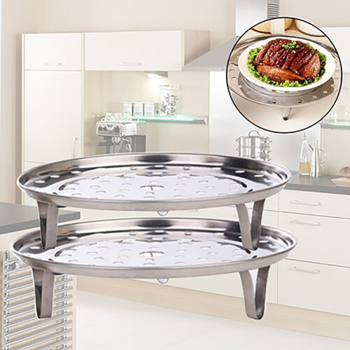 Stainless Steel Steaming Rack Round 10-inch 2
