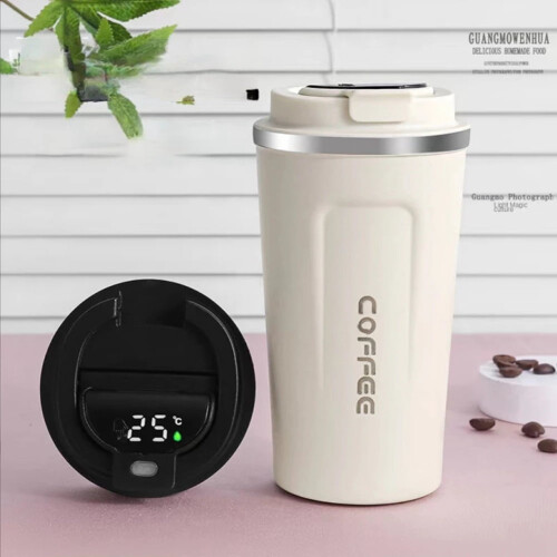 Smart Thermo Bottle for Coffee with LED Display 510 ml Pink 1