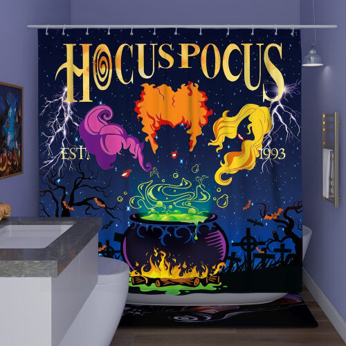 Halloween duschdraperiset vattentätt 72x72 tum 2