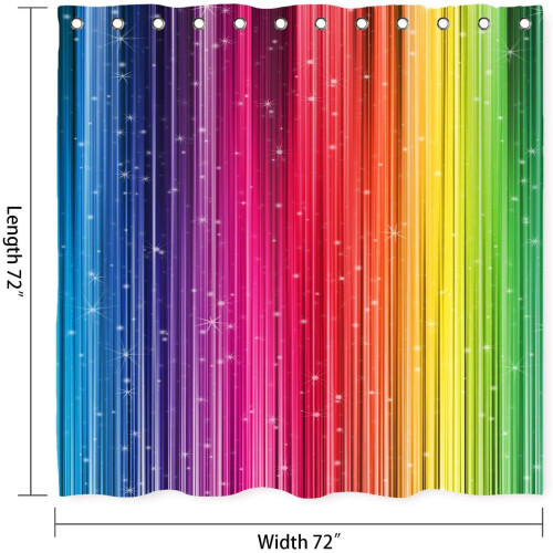 Duschvorhang Regenbogenstreifen Wasserdicht Polyester 72x72 1