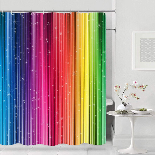 Duschvorhang Regenbogenstreifen Wasserdicht Polyester 72x72 2