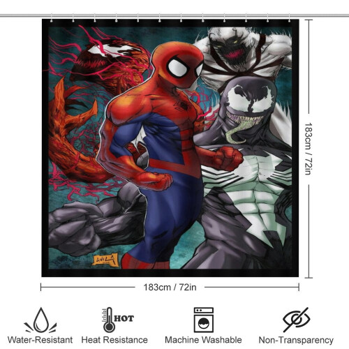 Spiderman Badezimmer-Set, rutschfeste Teppiche, WC-Deckel, Dusche 1