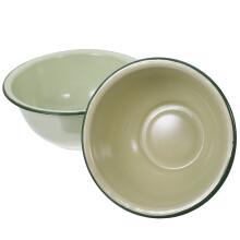 Lot de 2 bols à mélanger en émail et acier inoxydable, style vintage, style rétro.