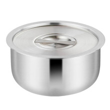 Bol en acier inoxydable avec couvercle, idéal pour la cuisson des œufs à la vapeur et des gâteaux.