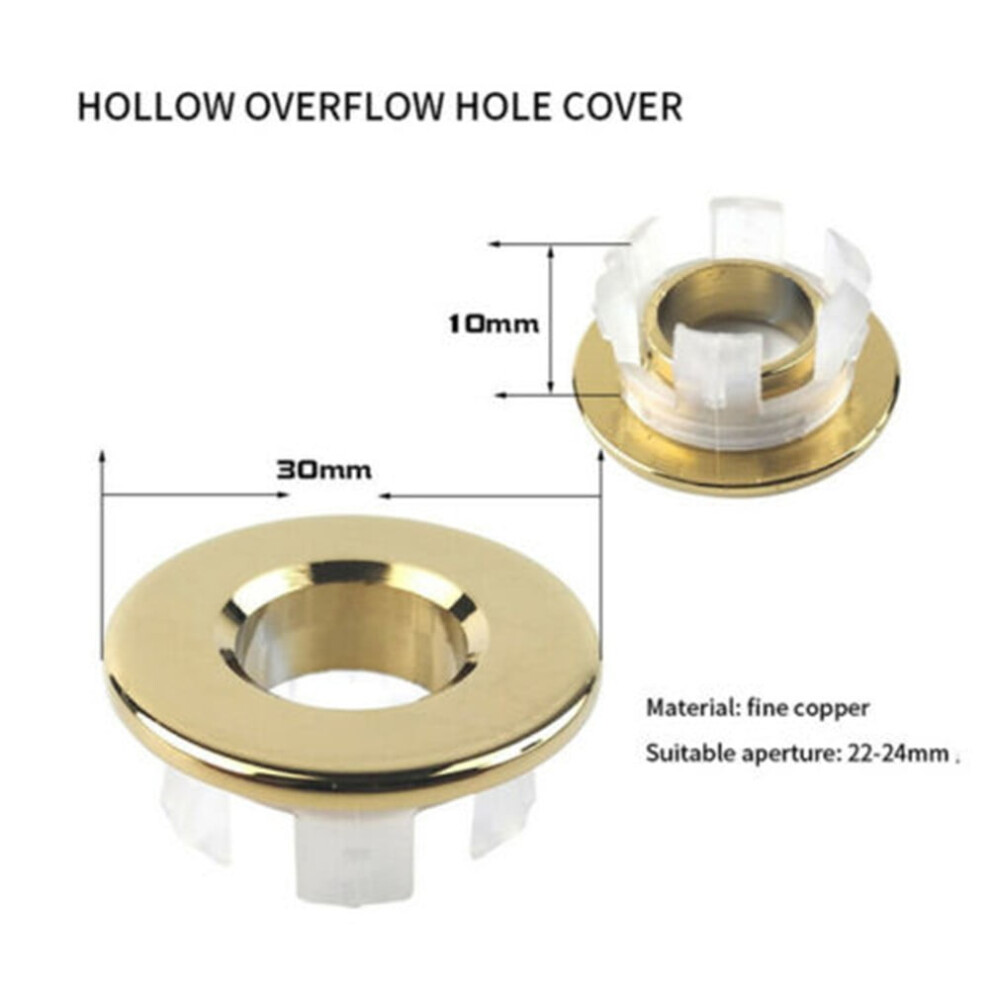 Brass Basin Sink Overflow Cover Insert 9314556844645