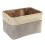 Panier de rangement rectangulaire pliable en coton et lin, gris, taille L 2
