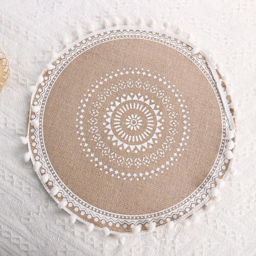 Jute-Tischsets mit Quasten, wärmeisolierend, 4 Stück 1