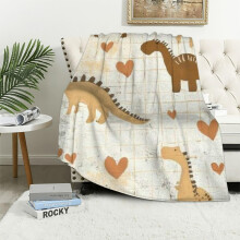 Yellow Dinosaur Blanket Soft Fuzzy 60x80 in