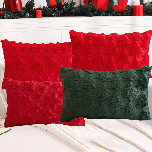 Capa de almofada em formato de árvore de Natal, 50 x 30 cm 2