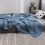 Cotton Thermal Blanket Twin Size Blue 6