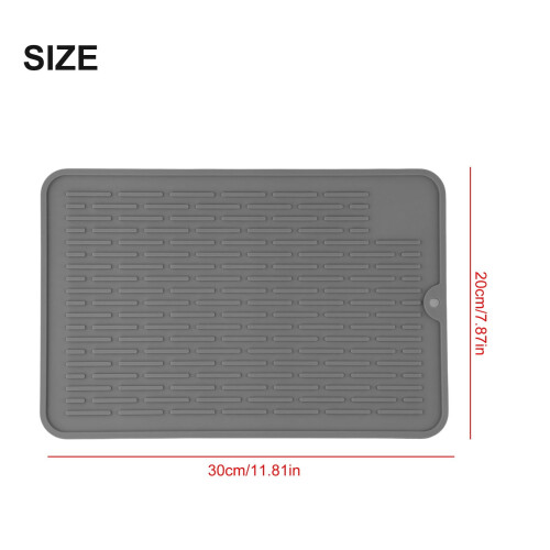 Tapete de silicone para secar louça, resistente ao calor, 60 x 40 cm (24 x 16 polegadas) 1