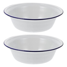 Vintage enamel mixing bowls large 2 pcs