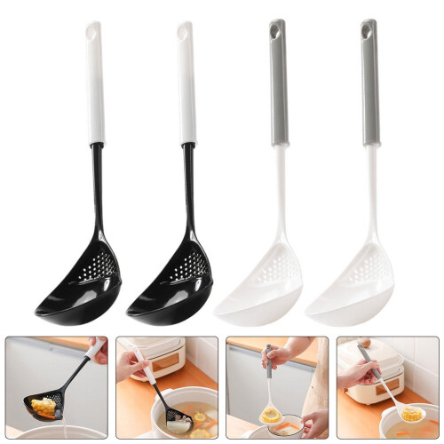Plastic Soup Spoon Strainer 4 Pieces 2