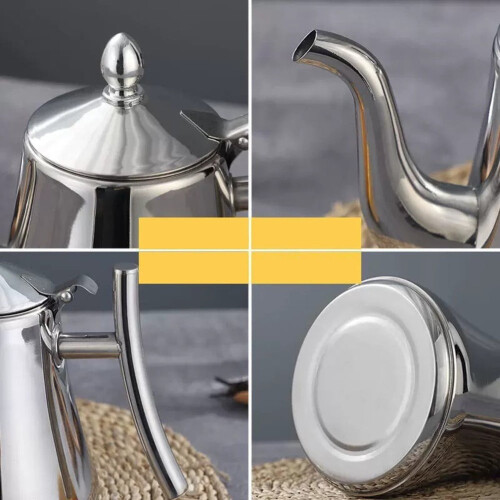 Tekanne i rustfritt stål med infuser for induksjonstopp 1