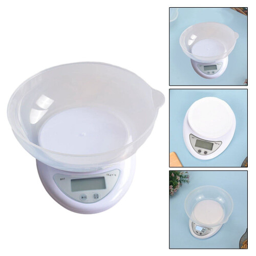 Ψηφιακή ζυγαριά κουζίνας 5000g x 1g με οθόνη LCD και μπολ 1