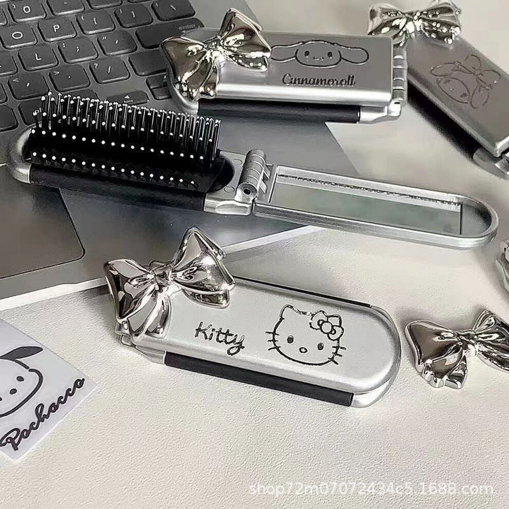 Hello Kitty folding makeup mirror with comb