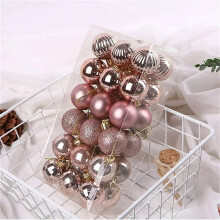 Rose Gold Christmas Ornaments 1.57 Inch 36 Pieces
