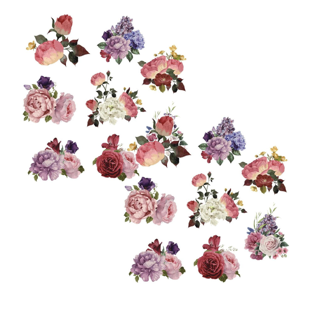Xubond Peony Rose Wall Sticker White 1 Pack 975221715685
