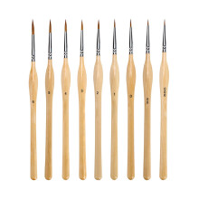 Set van 9 mini-detailpenselen, fijne driezijdige markers voor aquarel en gouache, geschikt voor schoolprojecten, ideaal als cadeau voor leerlingen.