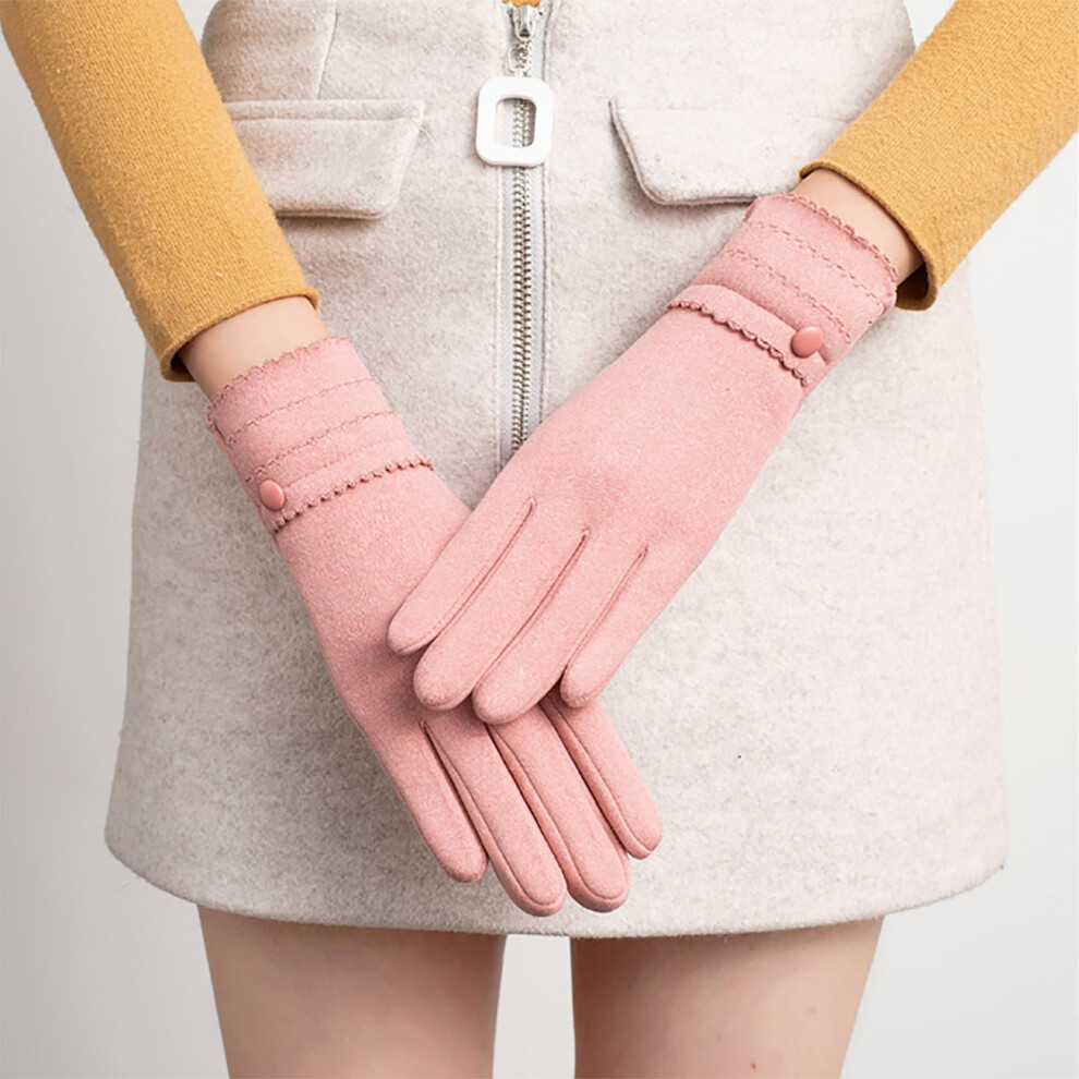 Women's Velvet Driving Gloves Warm Wool Plush 975221719676