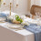 Boho Gauze Table Runner Blue Soft Crinkled Polyester 1 Pack 4