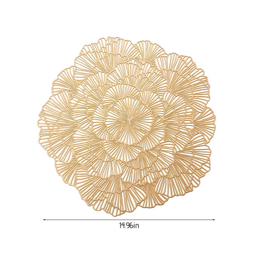 XUNRYAN Rose Insulated Placemats Gold 4-Pack 2