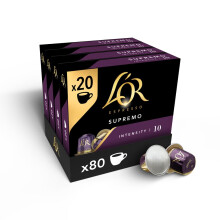 L'OR Espresso Supremo Coffee Pods x20 Intensity 10 (Pack of 4, Total 80 Capsules) Nespresso* Compatible