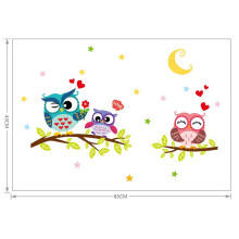 Owl wall sticker removable for kids' rooms