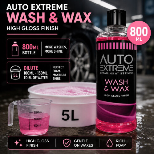 Auto Extreme Wash Wax Car Shampoo High Gloss 800ml 2