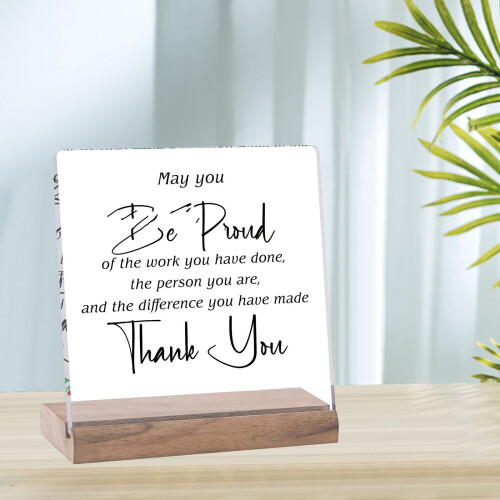 Support de plaque de bureau inspirante en bois