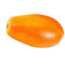 Bréagán Maisiúcháin Baile Mini Torthaí Bréige 2 Phíosa Buí Papaya Samhail Insamhalta Beoga