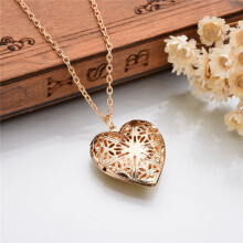 Hartvormige hanger fotolijst ketting (1 sleuf)
