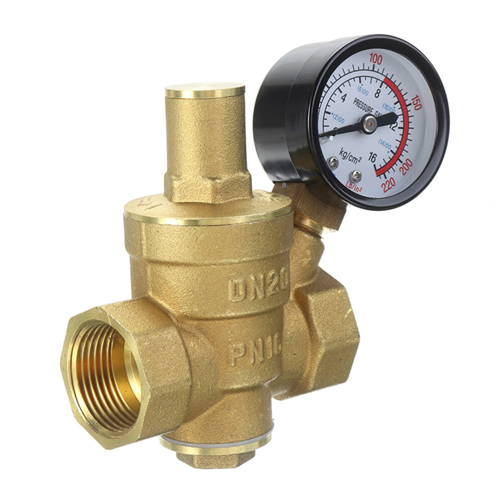 Brass Water Pressure Reducing Valve Dn20 With Gauge 975221711625