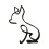Hunde skrivebordsornament minimalistisk metalskulptur 1