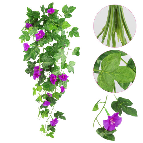 Τεχνητά ψεύτικα κρεμαστά φυτά λουλούδι Morning Glory αμπέλου διακόσμηση σπιτιού γάμου