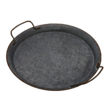 Plateau de service industriel en métal avec bordure rouillée, compatible avec un plateau de majordome, centre de table décoratif pour table basse