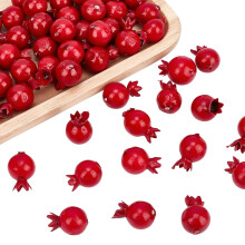 50pc 0.79" Mini Pomegranate Saorga, Torthaí Bréige Cosúil le Réaltacht, comhoiriúnach le hÚll, Cúr le haghaidh Bláthanna, Oíche Shamhna,